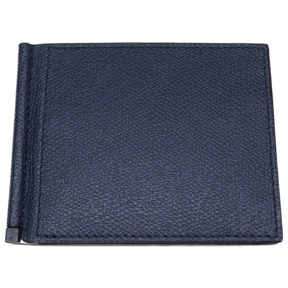 Valextra SGSR0080028LRDWG99 BB Calf Leather Money Clip Bi-fold Wallet (No Coi...